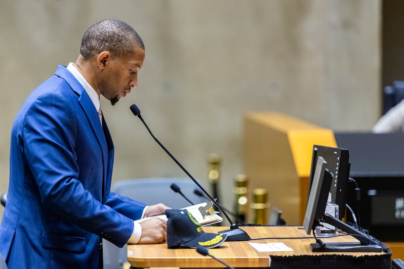 Dynell Lane, a disabled Army veteran, addressed the Community Police Oversight Board during...