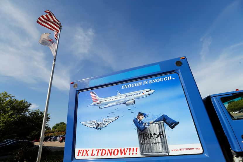 The Allied Pilots Association is using this billboard truck at DFW International Airport to...