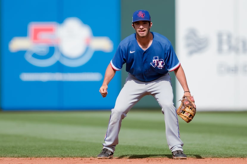 Infielder Thomas Saggese during Texas Rangers 2023 spring training.