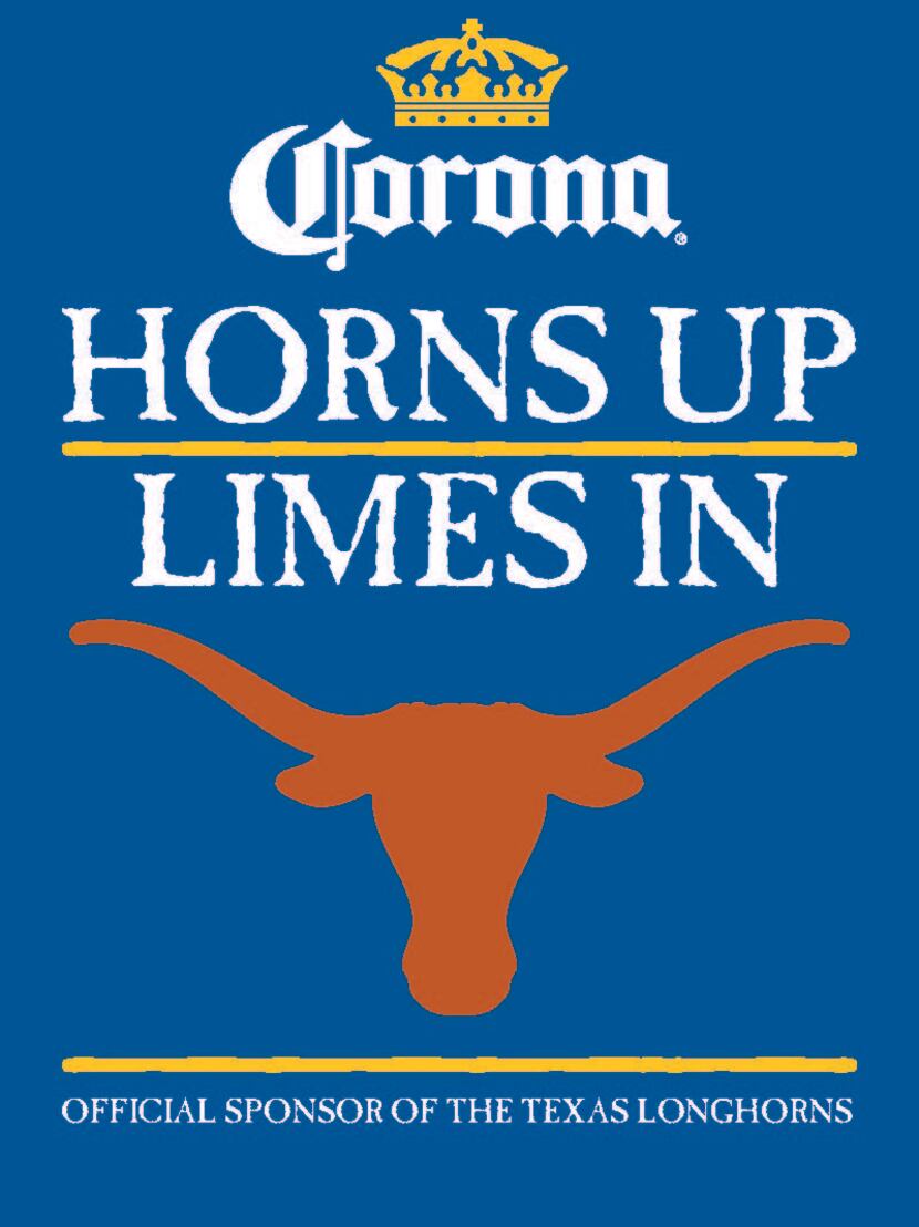 Corona promotional material for new sponsorship of Texas Longhorns