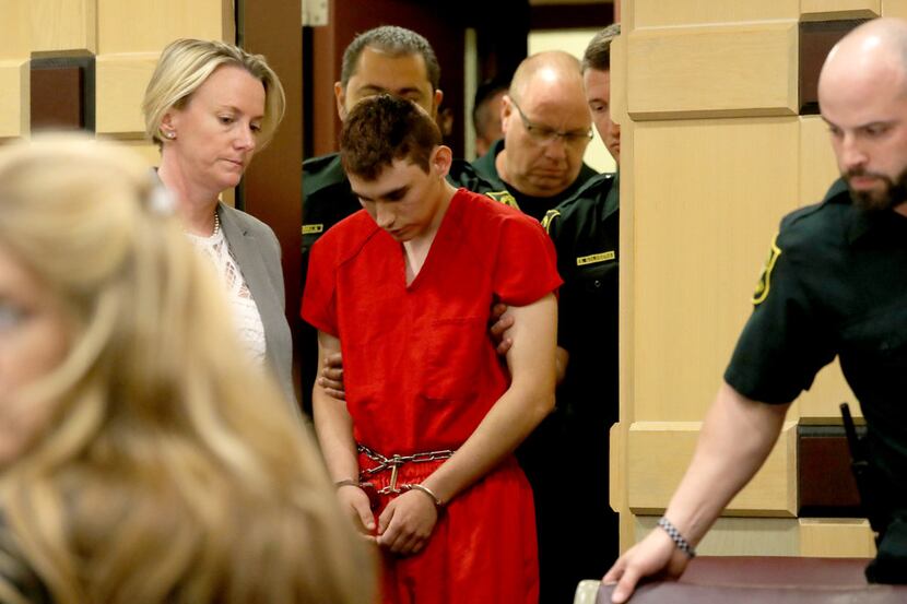 FT. LAUDERDALE - FEBRUARY 19: Nikolas Cruz appears in court with attorney Melissa McNeil (L)...