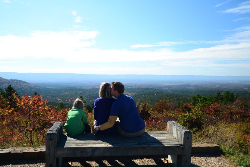 The Talimena National Scenic Byway in southeastern Oklahoma is 54 miles long and shows great...