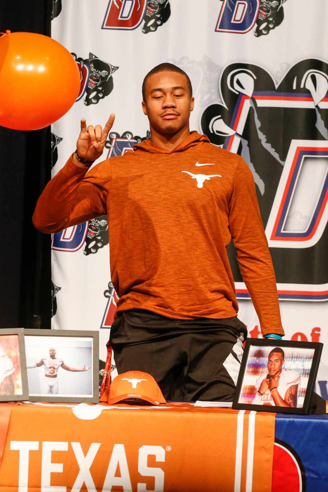 Duncanville quarterback Ja'Quinden Jackson, who signed with Texas, stands during a National...