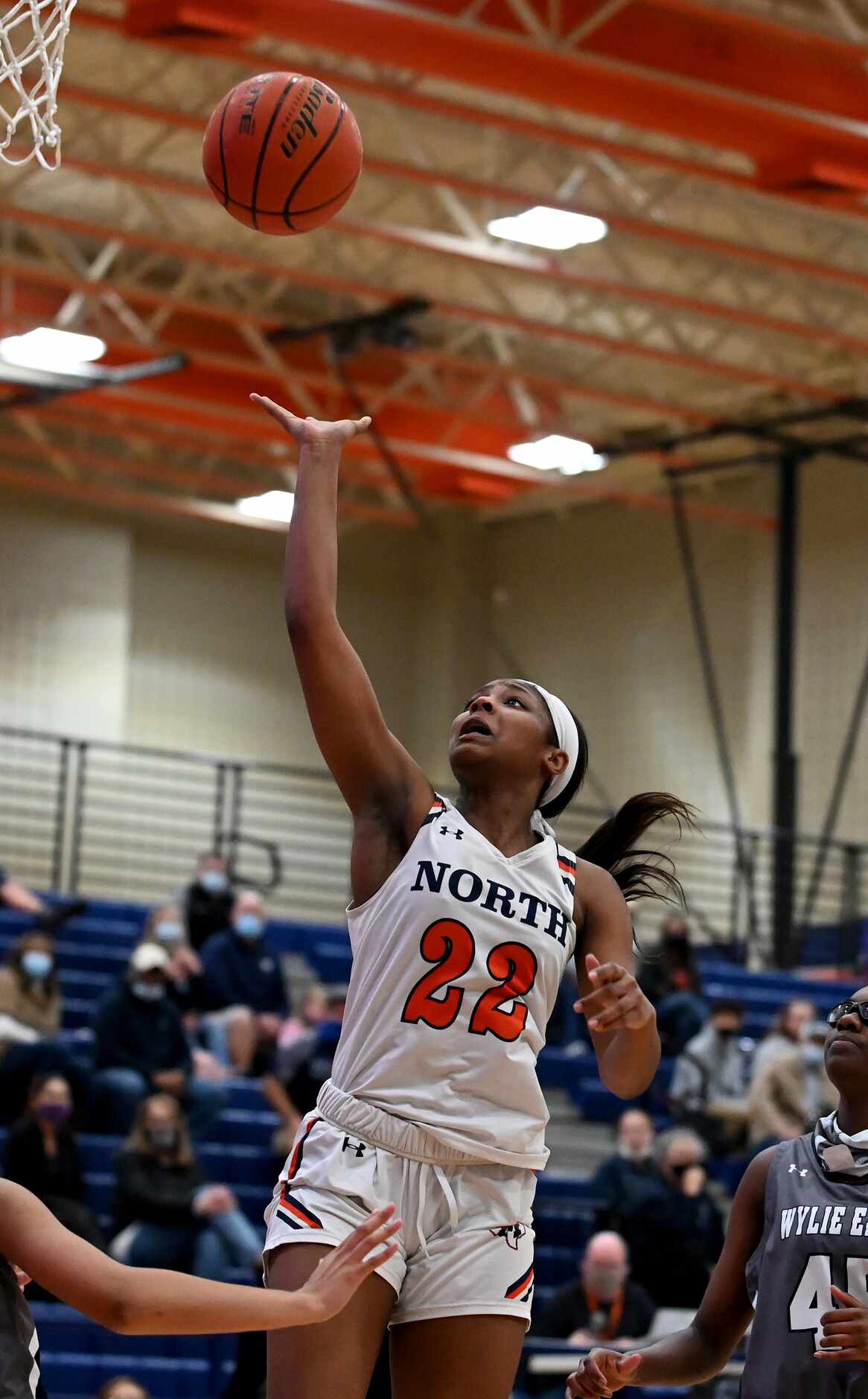 McKinney North’s Ciara Harris (22) shoots in the first half during a girls basketball game...