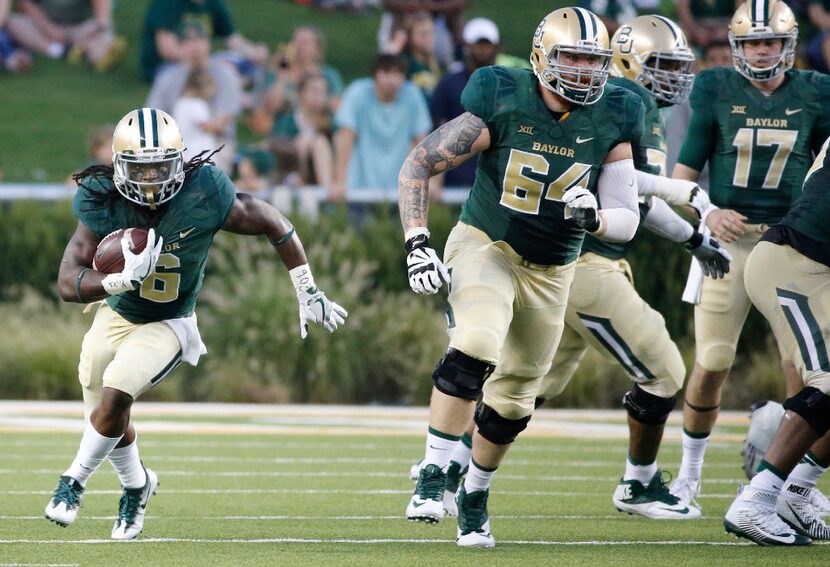 Baylor running back JaMycal Hasty (6) is pictured during the Northwestern State University...