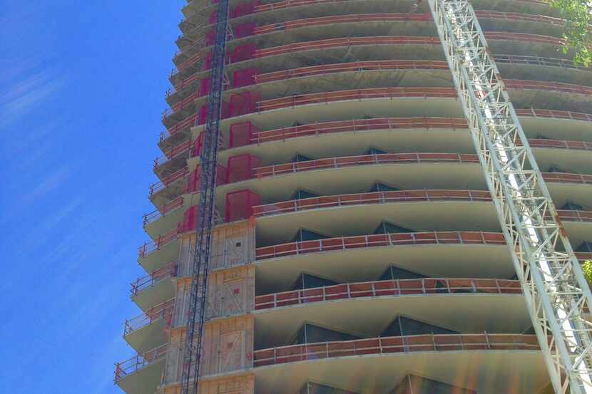 The 33-story Bleu Ciel condo tower in Uptown will open late this summer.