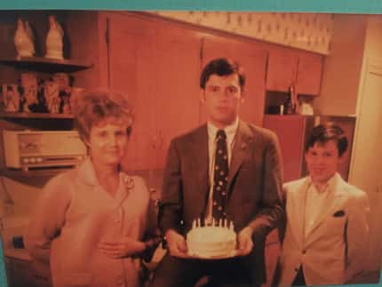 Wanda, Pat and Tim Cowlishaw on the occasion of Pat's 17th birthday in 1968.