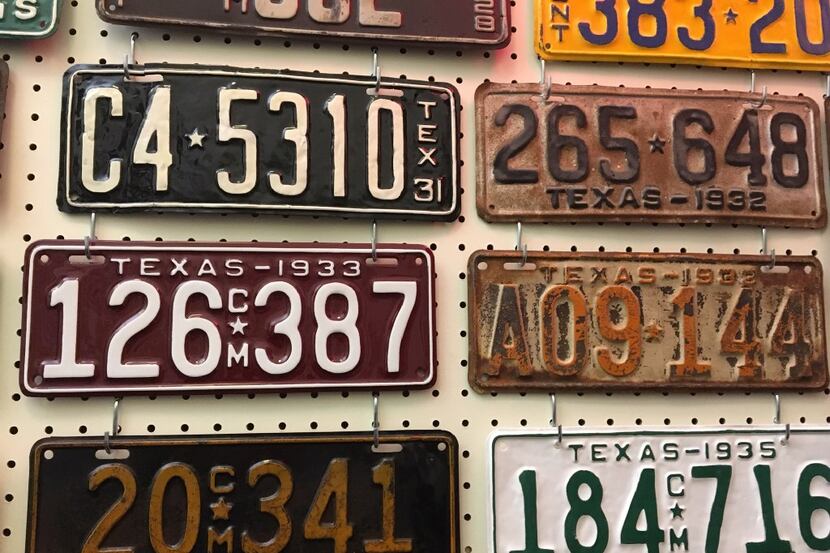 State Rep. Joe Pickett, D-El Paso, has nearly 160 vintage Texas license plates on the walls...