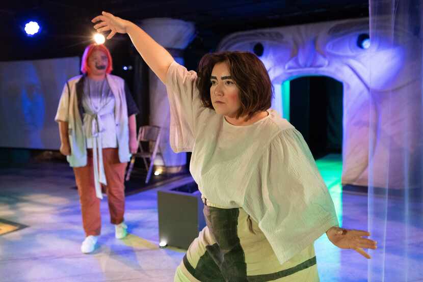 Celeste Perez, right, as Choriko, frequently undulates from the hips in "Stronger Than...