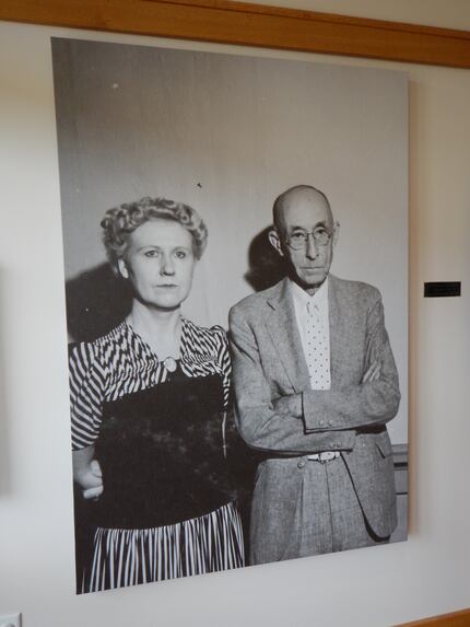 Grant Wood's sister and dentist were the models for the couple in "American Gothic." They...