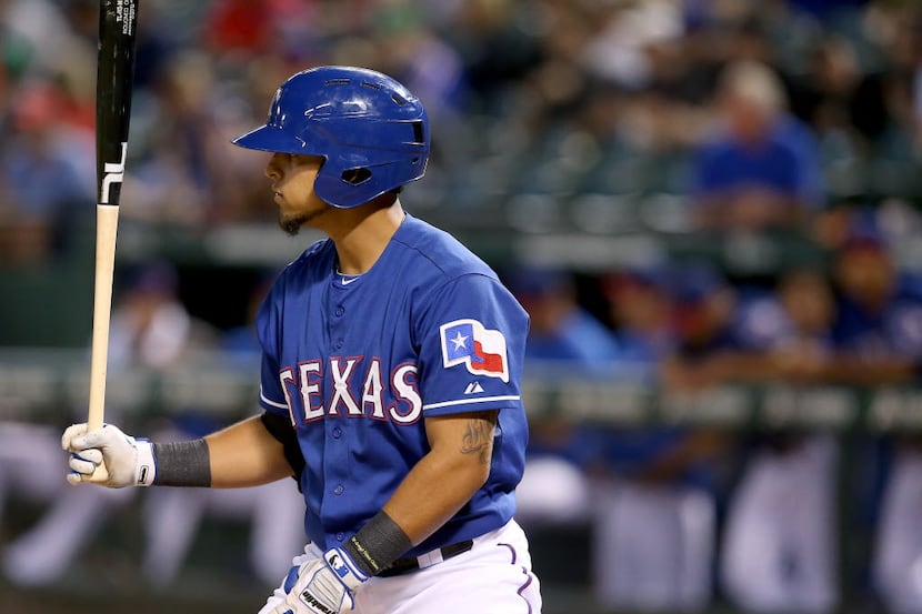 Texas Rangers infielder Rougned Odor prepares to bat against the Quintana Roo Tigers of...