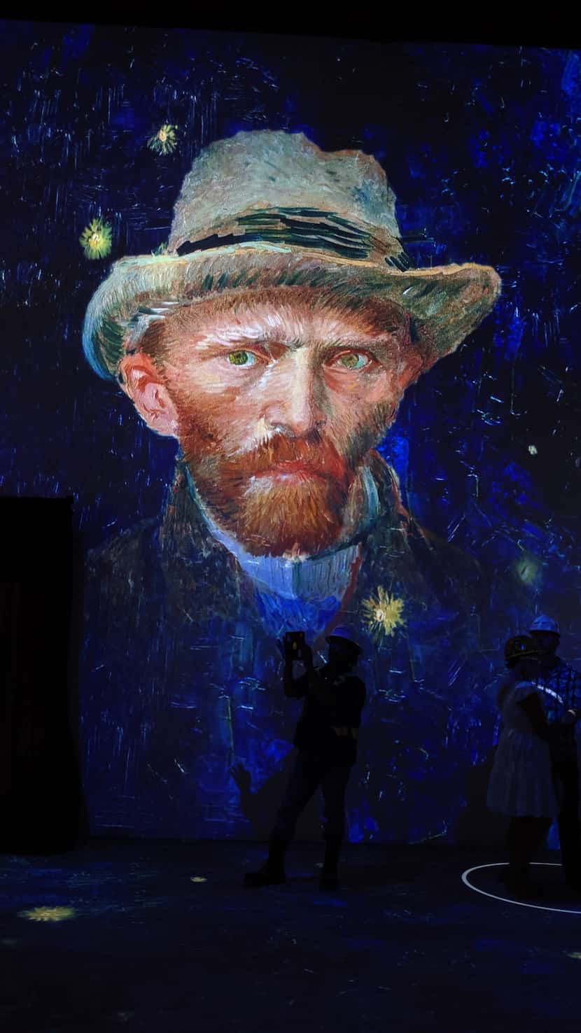 One section of "Immersive Van Gogh Exhibit" projects a series of self-portraits by the Dutch...