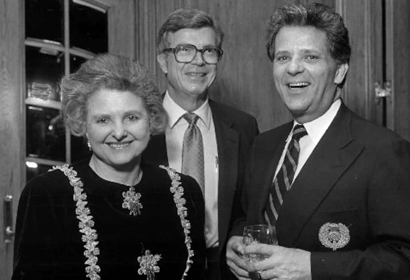 From left: Caroline Rose Hunt, Charles Simmons and Victor Costa are shown in 1989.