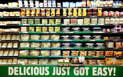 7-Eleven sells prepared fresh fruit, salads, sandwiches and entrees in a convenience store...