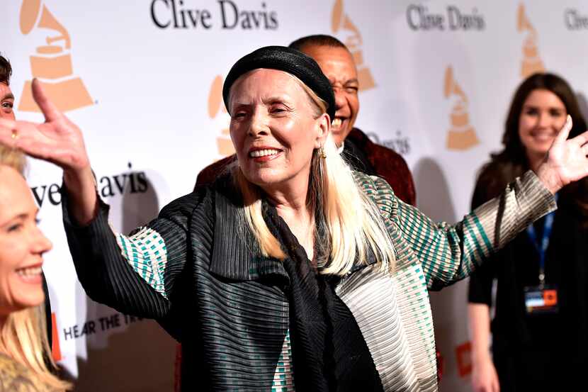 In this Feb.7, 2015 file photo, Joni Mitchell arrives at the 2015 Clive Davis Pre-Grammy...
