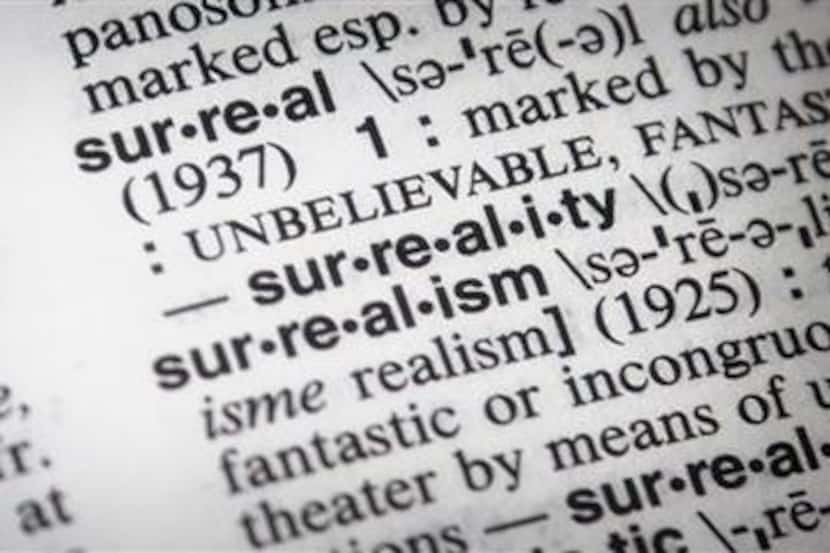 La entrada para “surrealista” en un diccionario Merriam-Webster en Nueva York. La...