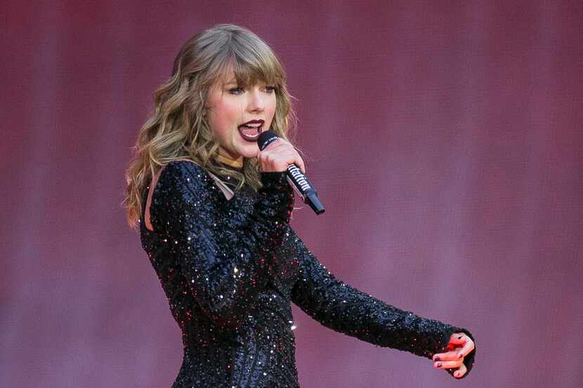 Singer Taylor Swift performs on stage in a concert at Wembley Stadium on June 22, 2018, in...