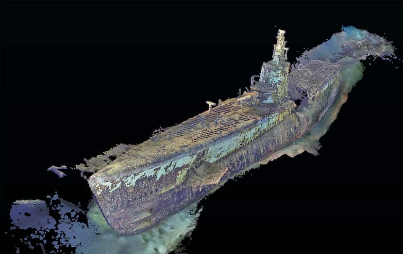 A 4D photogrammetry model created by the Lost 52 Project shows the USS Harder wreckage. The...