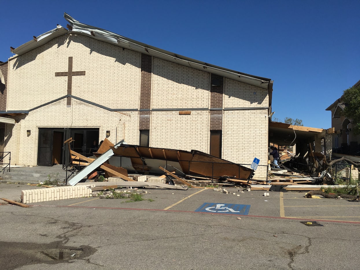 Primera Iglesia Dallas home on Walnut Hill Lane was destroyed during the tornado storm on...