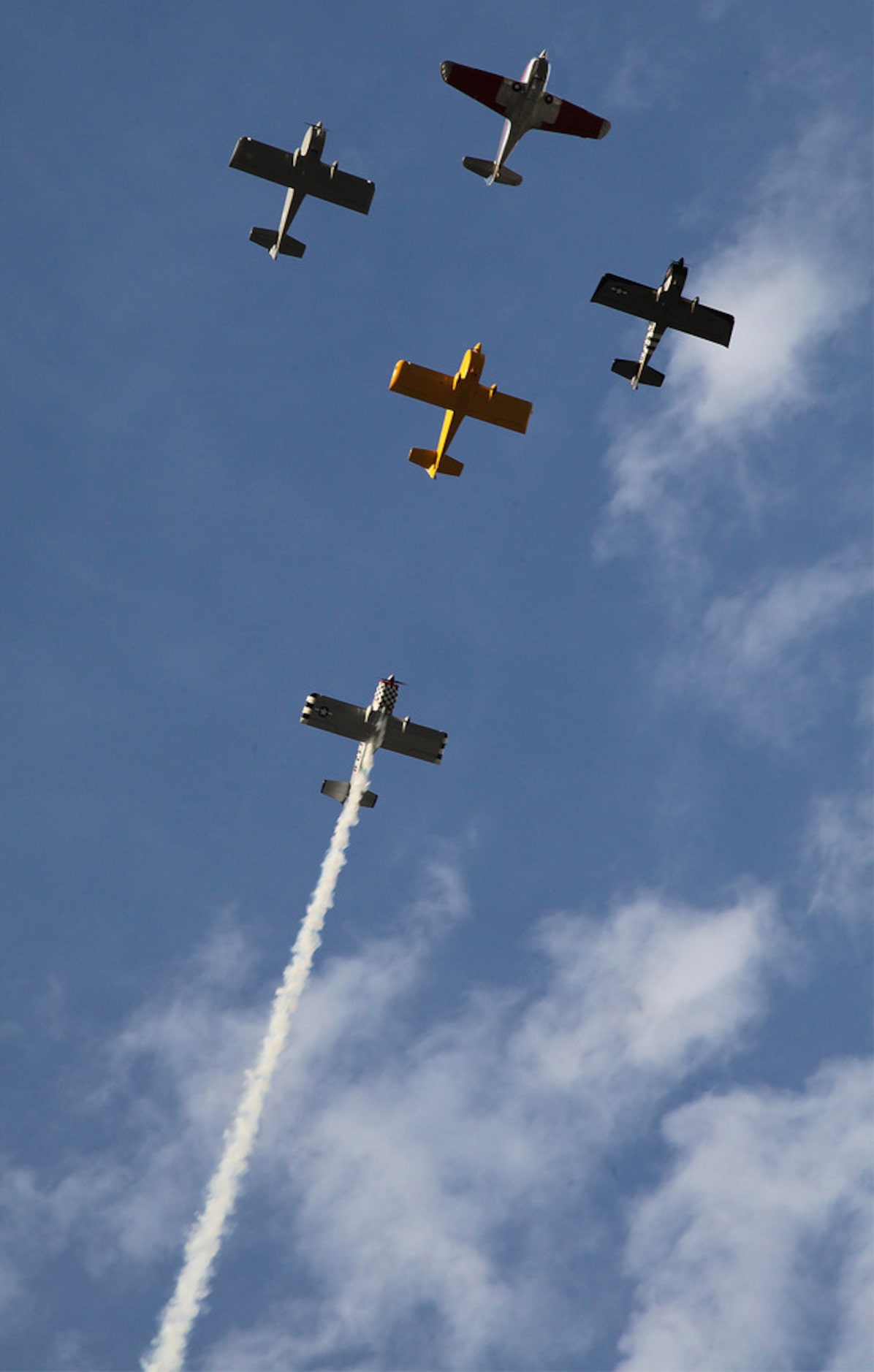 A flyover at the new stadium before kickoff as Prosper High School hosted Rowlett High...