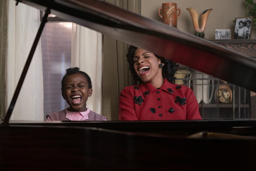 Skye Turner stars as a young Aretha Franklin and Audra McDonald as her mother, Barbara, in...