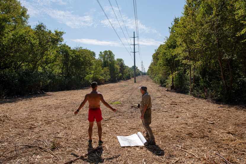 Just after the Oncor clear-cutting, White Rock resident and runner Eric Griffin (left) and...
