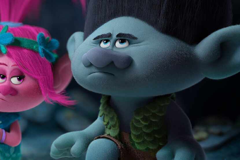 Poppy (voiced by Anna Kendrick) offers Branch (Justin Timberlake) a suggestion in DreamWorks...
