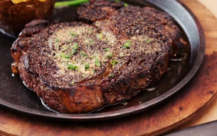 Perry's Steakhouse and Grille offers the 16-ounce caramelized prime rib topped with...