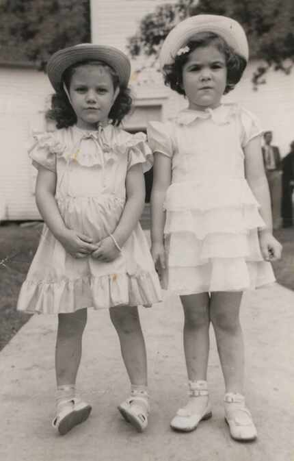 Cousins Sandra and Lillian Liston (now Lynch), in a Decoration Day photo taken in the early...