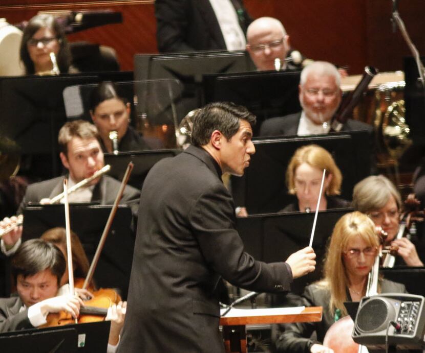 Conductor Miguel Harth-Bedoya led the Fort Worth Symphony Orchestra as it played composer...