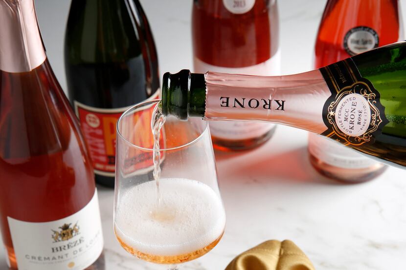 Our top pink sparkling wines, paired with warm gougères