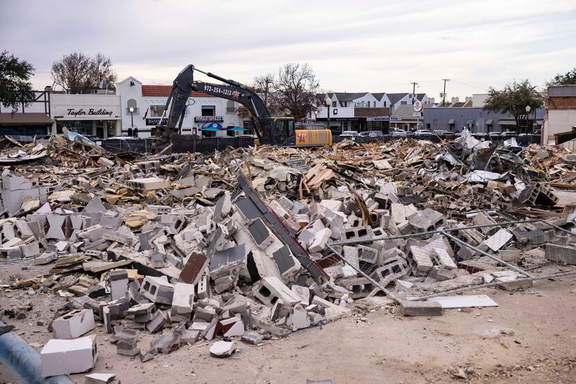 Six buildings in Snider Plaza were bulldozed on Monday. The University Park businesses...