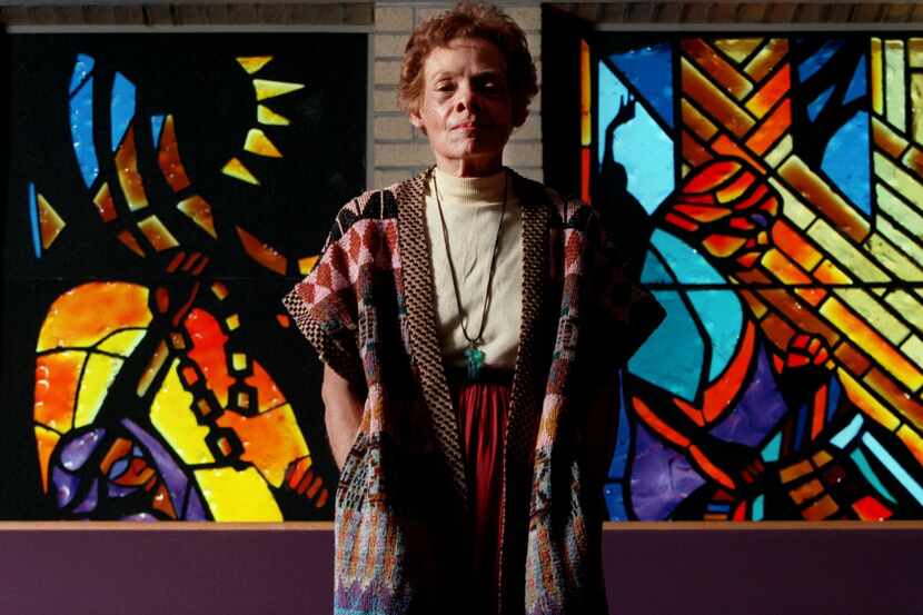 Jean Lacy, Dallas visual artist, is pictured April 1, 1998 at St. Luke's Community United...