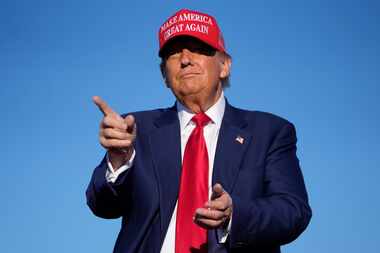 Republican presidential candidate Donald Trump held a campaign rally in Freeland, Mich., on...
