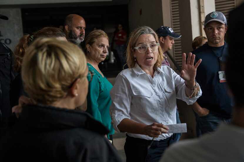 Carmen Yulin Cruz, the mayor of San Juan, Puerto Rico, at the Hospital San Francisco, where...