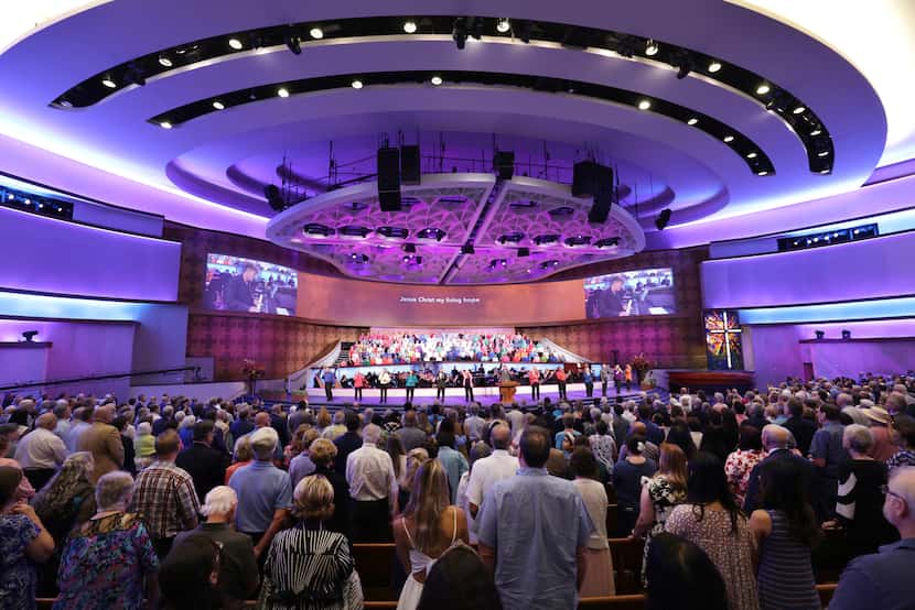 First Baptist Dallas returned Sunday, Aug. 4, 2024, to its main worship center for the first...
