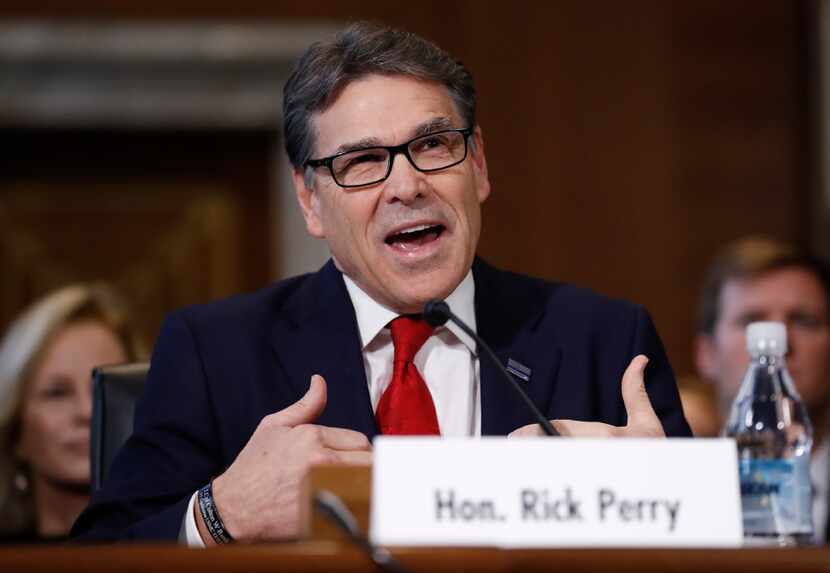 Energy Secretary-designate and former Texas Gov. Rick Perry testifieed at his confirmation...