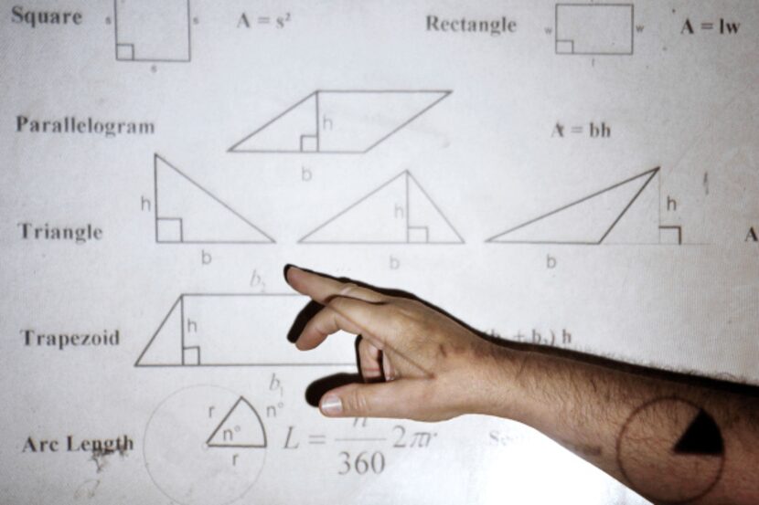 Math instructor Chuck Burdette discussed potential SAT questions during a learning session...