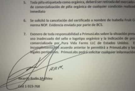 Rudin signed a letter admitting to the labeling scam and absolving Primus of blame