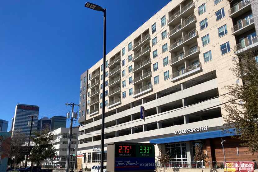The Gabriella apartment high-rise is located on Live Oak Street just east of downtown.