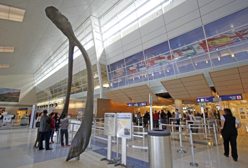 Terminal D's interior at Dallas/Fort Worth International Airport.
