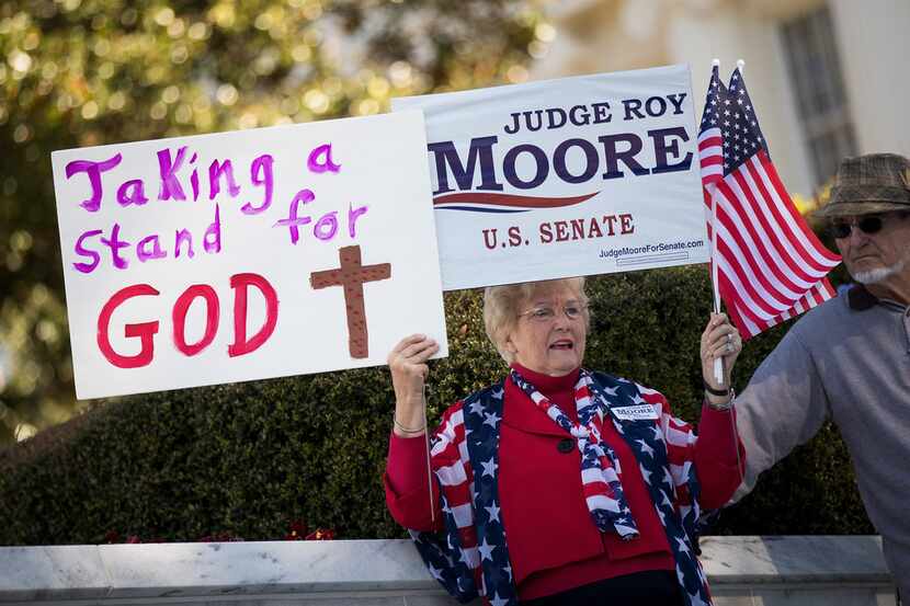Patricia Riley Jones attends a 'Women For Moore' rally in support of Republican candidate...