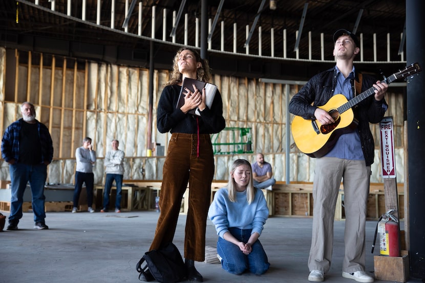 Upperroom co-founder Lorisa Miller (left), Amanda Bell (center) and her husband Brett Bell...