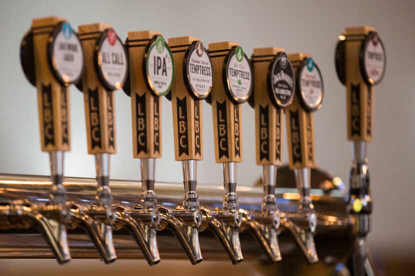 Beer taps at Taproom at Lakewood Brewing Co. on Wednesday, January 23, 2019. 