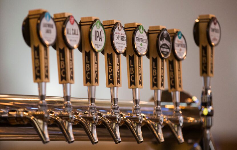 Beer taps at Taproom at Lakewood Brewing Co. on Wednesday, January 23, 2019. 