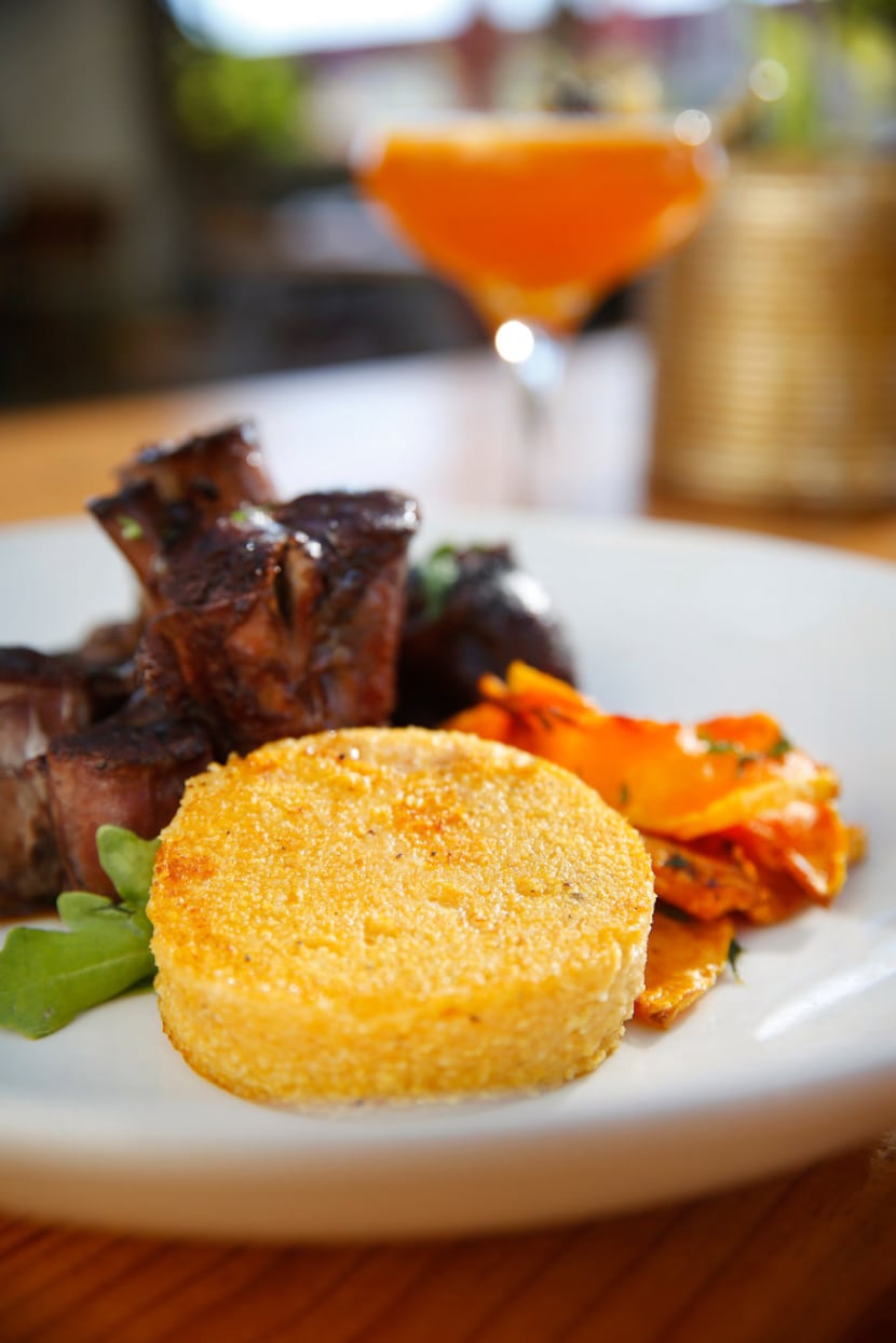 Pumpkin Polenta with Osso Bucco served at Mudhen Meat and Greens.