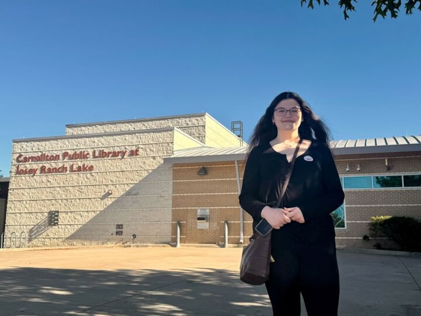 Barbara Harper, 22, voted in a presidential election for the first time Tuesday at the...