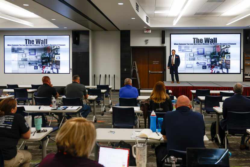 Frank DeAngelis, former principal of the Columbine High School speaks during Dallas School...