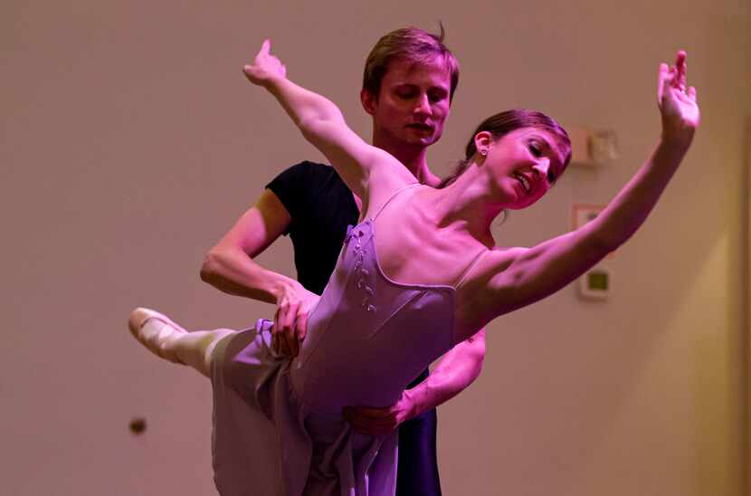 Dancers Juliann McAloon and Tom Attard-Manché perform during a dress rehearsal of American...