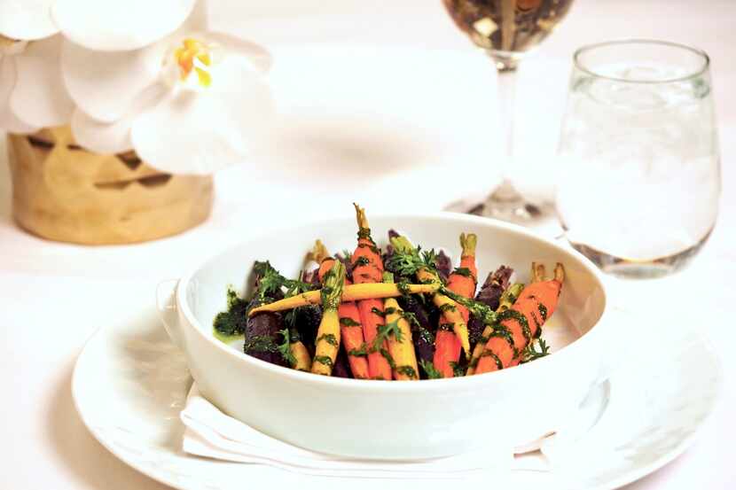Roasted Thumbelina Carrots with Carrot Top Pesto from chef Kelly Bianchi at Wynn Las Vegas